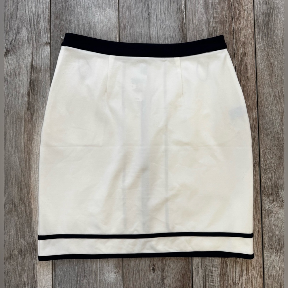 J.Mclaughlin ~ Women's Marf Skirt Mid-Length Pencil Ivory / blue trim Size 6 NWT - Picture 6 of 10